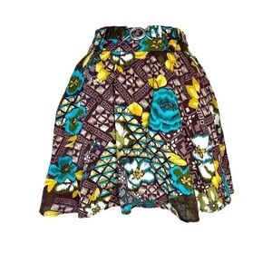 Small Tiki Floral Retro Skirt Forever 21 4 6 Pinup Rockabilly Cotton